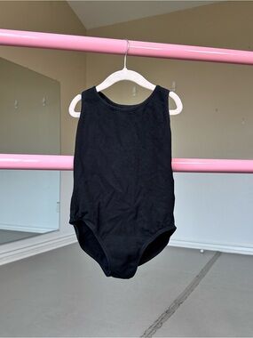 Girls' Black Sleeveless One-Piece Leotard